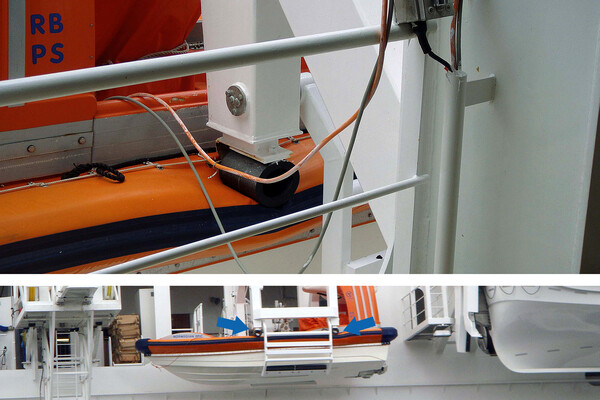 Saltwater-resistant impact protection for lifeboats